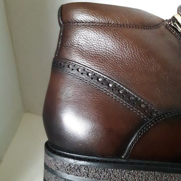 Zanzara Men's size 11M Wingtip Brown Leather Dress Boot - Picture 4 of 10